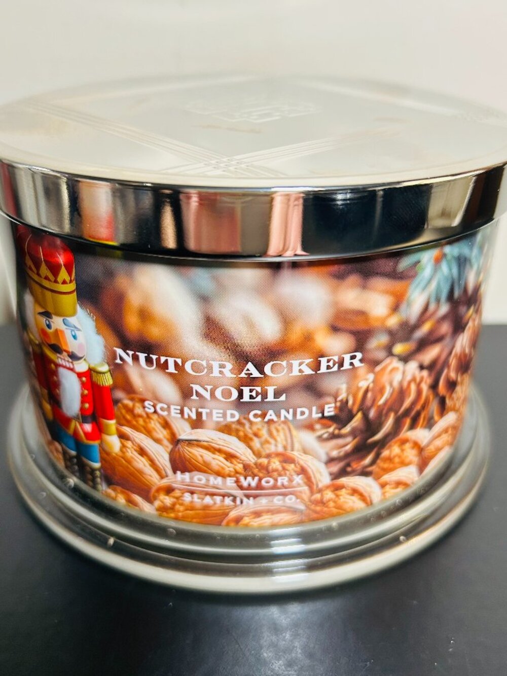 HomeWorx by Slatkin Nutcracker Noel 4-Wick 18oz Candle NEW